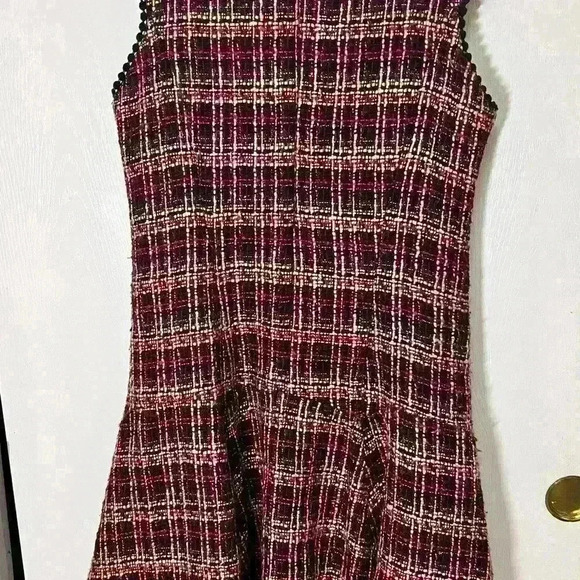 Nanette Lepore Plaid Tweet Above the Knee Fit And Flare Dress Sz 8 - Picture 5 of 11